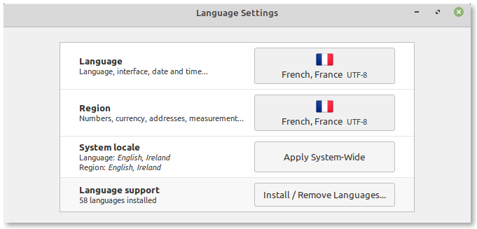 Language Settings